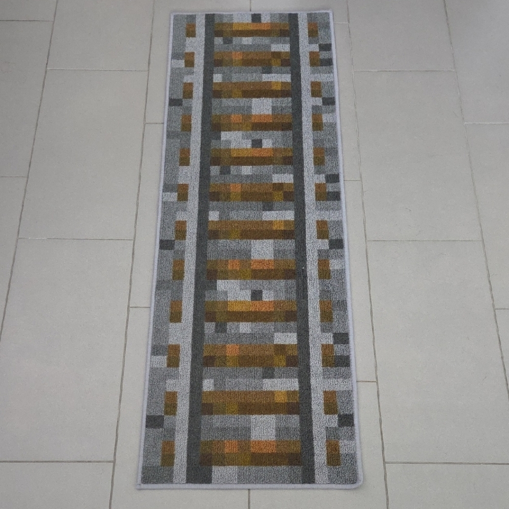 Minecraft Mine Area Rug - Gray, Brown, Black
